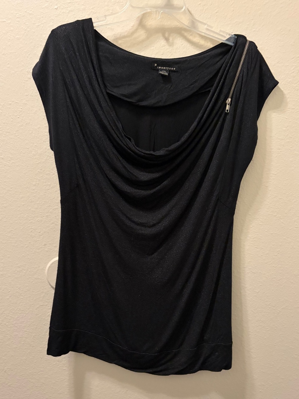 twentyone Black Cowl Neck Top